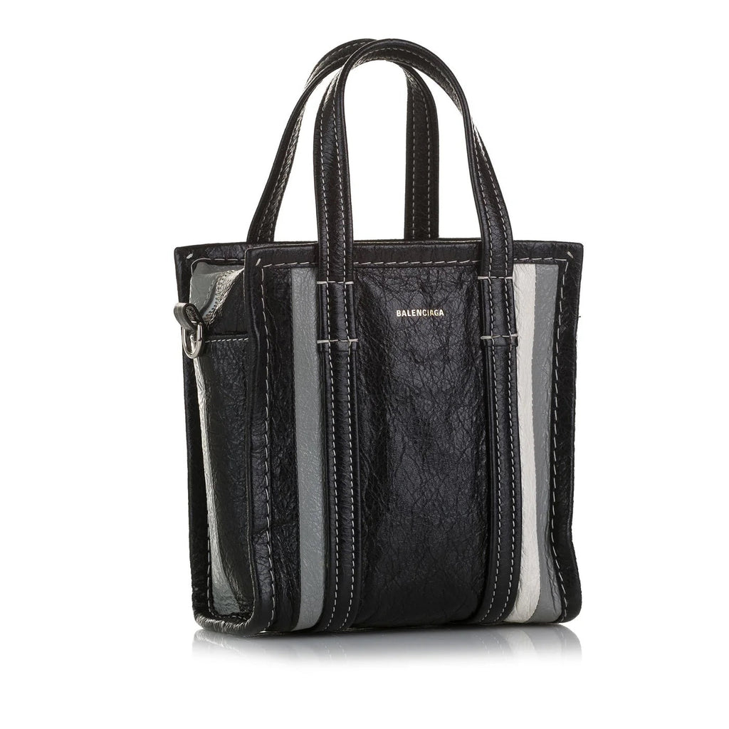 BALENCIAGA BAZAR XXS 2WAY SHOPPER LEATHER TOTE BAG