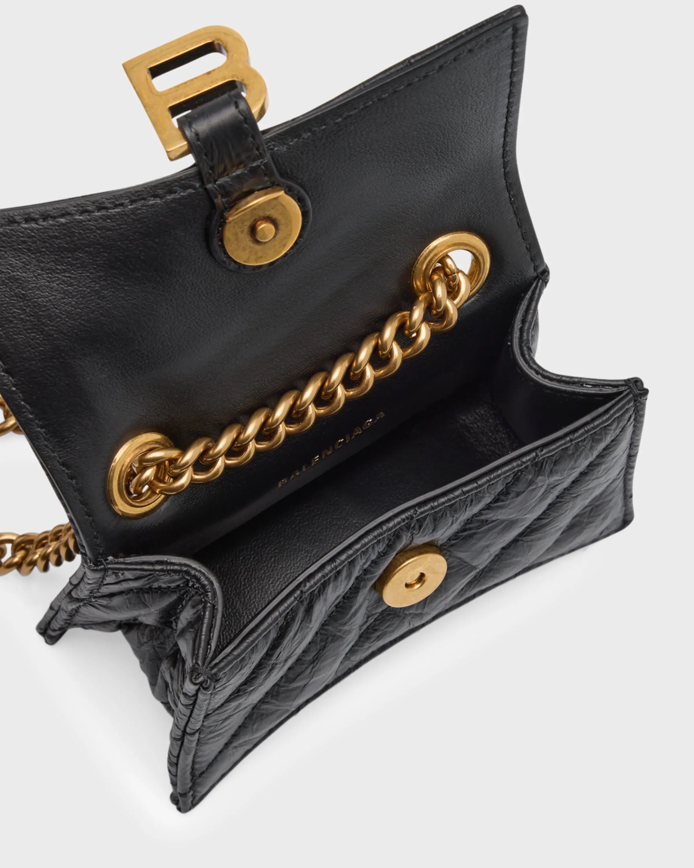 BALENCIAGA CRUSH QUILTED CALFSKIN MINI CHAIN BAG