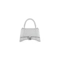 BALENCIAGA HOURGLASS SMALL HANDBAG CROCODILE EMBOSSED IN GREY