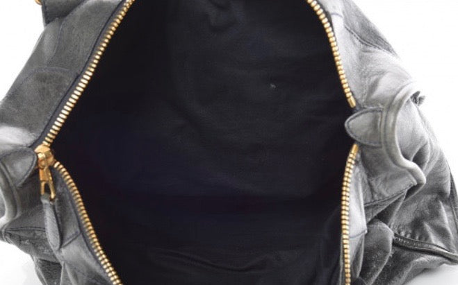 BALENCIAGA LAMBSKIN LEATHER JACINTHE GIANT 12 WORK BAG