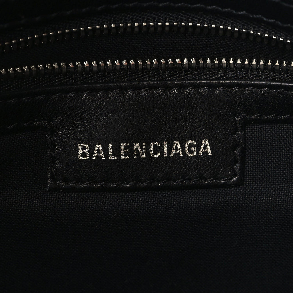 BALENCIAGA LE CAGOLE SMALL DENIM CRYSTAL SHOULDER BAG