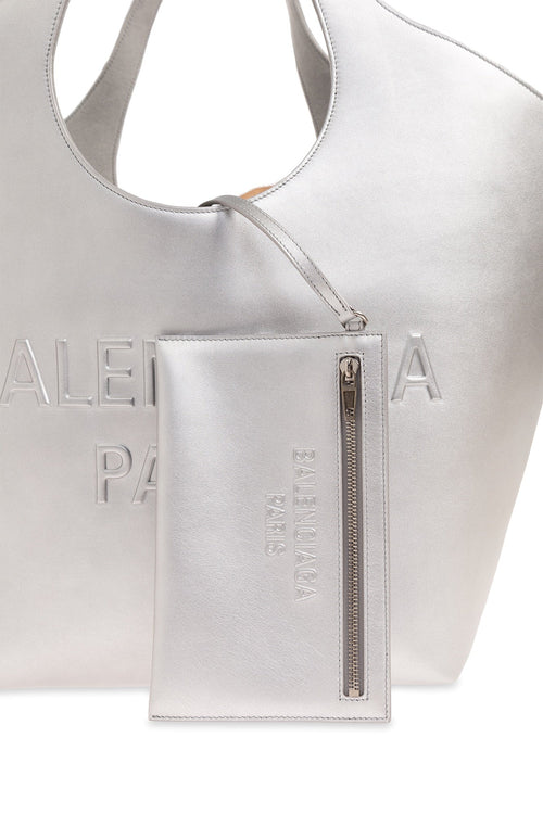BALENCIAGA METALLIC CALFSKIN MEDIUM MARY KATE TOTE BAG
