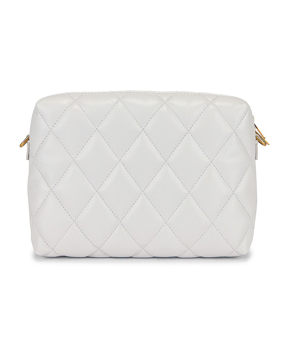 BALENCIAGA B QUILTED NAPPA LEATHER CAMERA CROSSBODY BAG