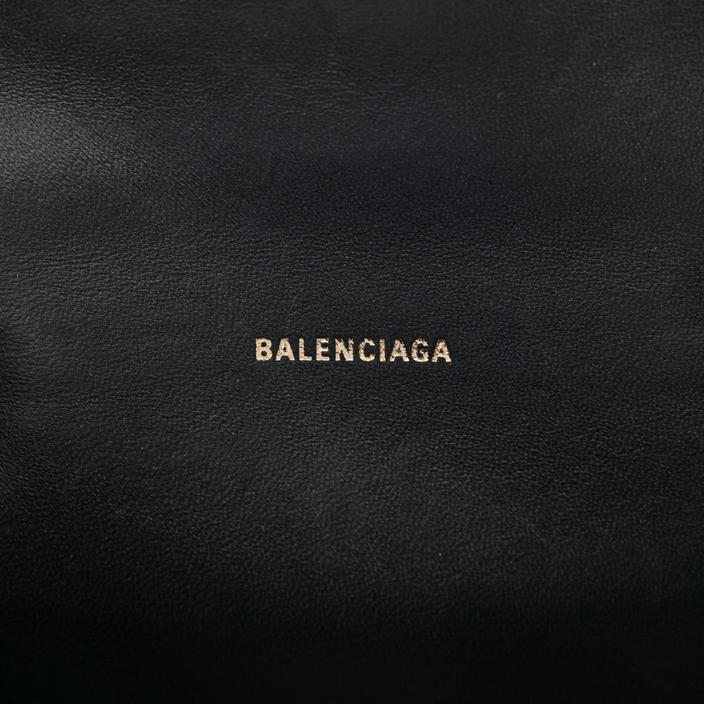 BALENCIAGA SHINY CALFSKIN CROC EMBOSSED MINI HOURGLASS BAG