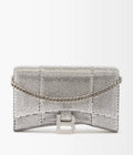 BALENCIAGA SILVER CRYSTAL HOURGLASS CROSSBODY BAG