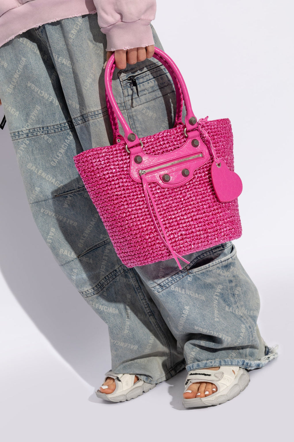 BALENCIAGA LE CAGOLE SMALL PANIER TOTE BAG