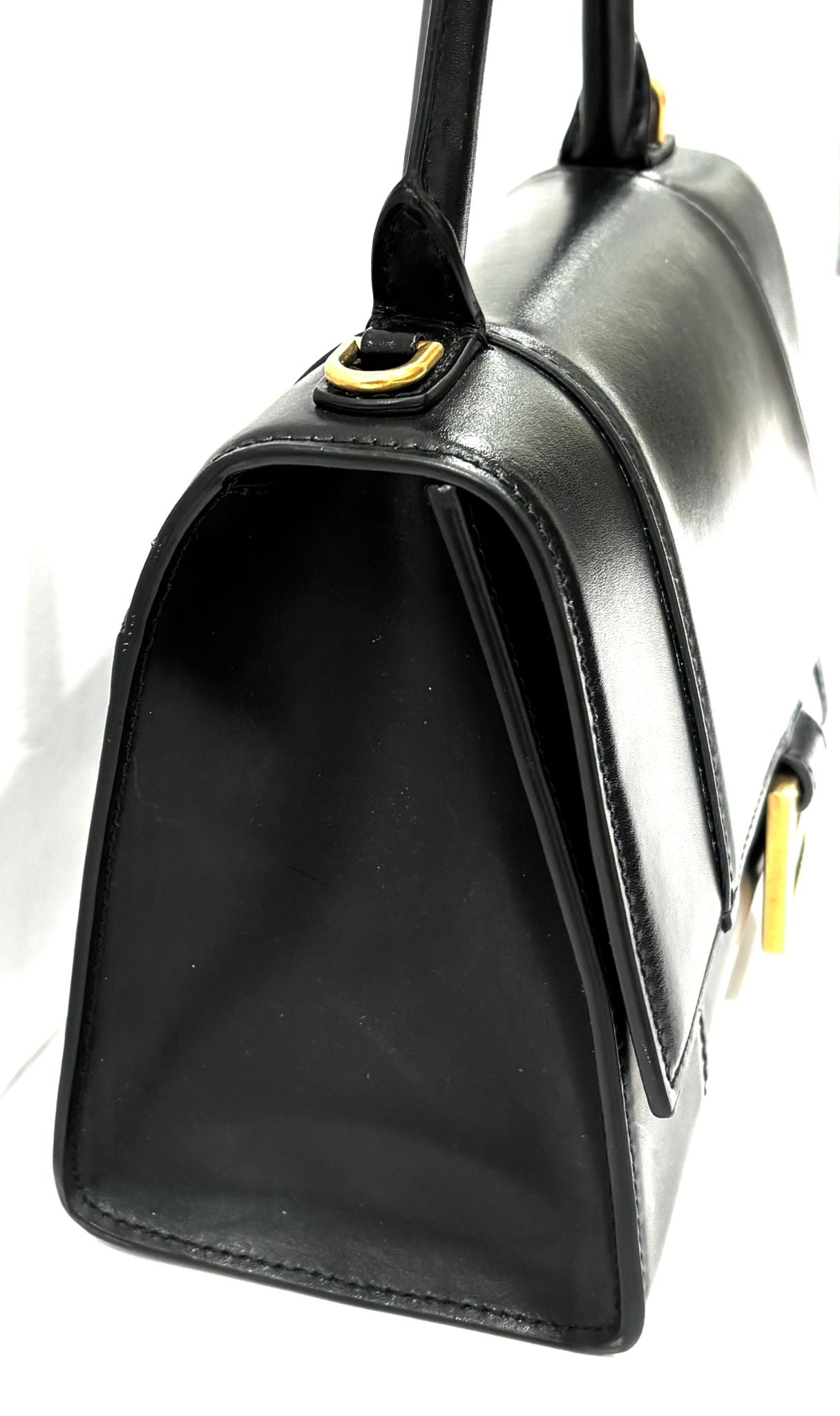 BALENCIAGA HOURGLASS SMALL BOX LEATHER TOP HANDLE BAG