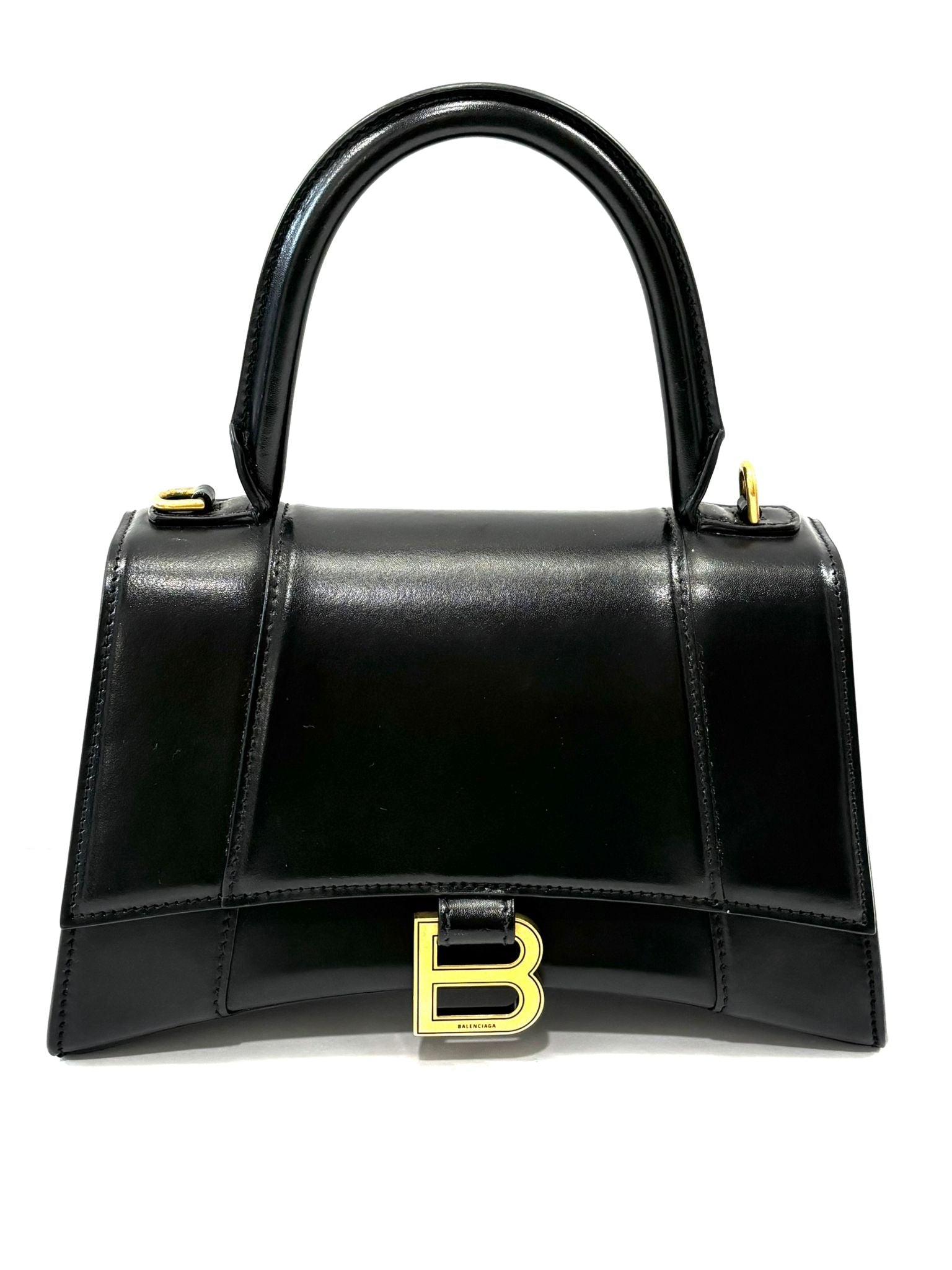 BALENCIAGA HOURGLASS SMALL BOX LEATHER TOP HANDLE BAG