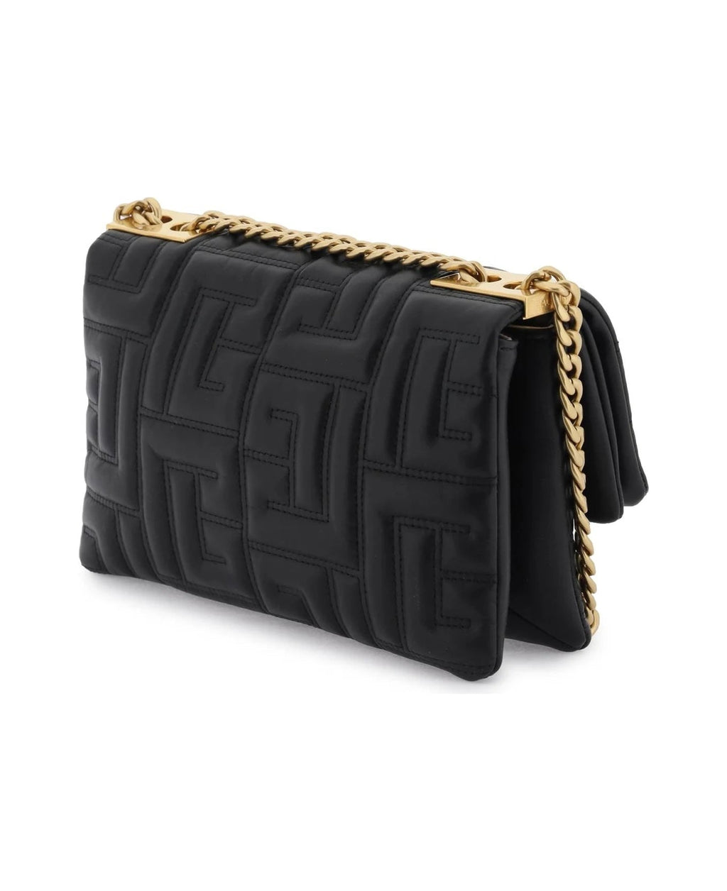 BALMAIN 1945 SOFT QUILTED LAMBSKIN LEATHER MINI SHOULDER BAG