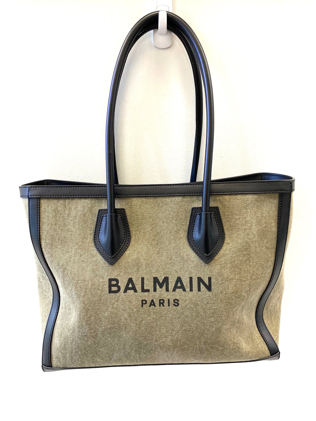 BALMAIN CANVAS B-ARMY 42 TOTE BAG