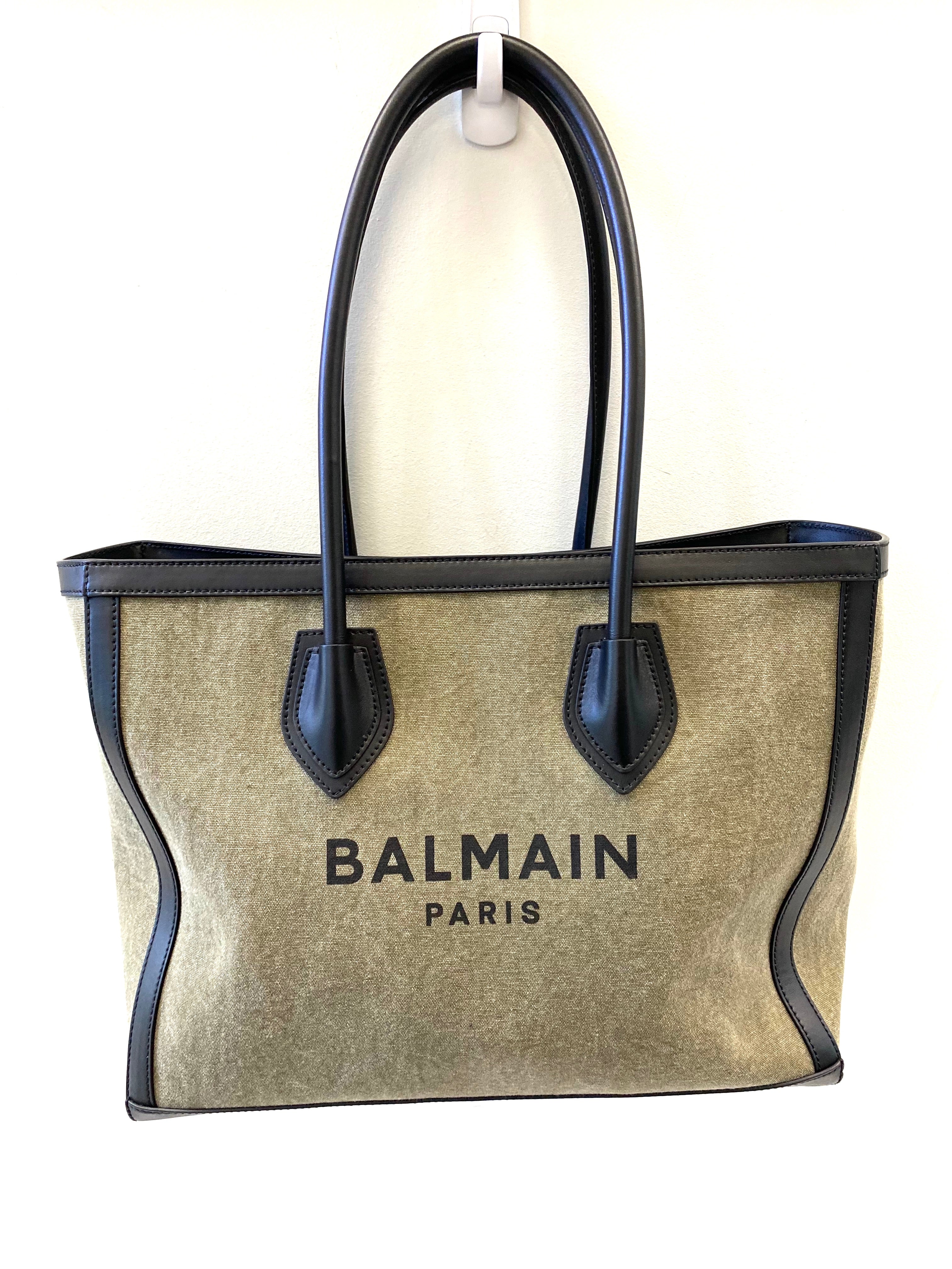 BALMAIN CANVAS B-ARMY 42 TOTE BAG