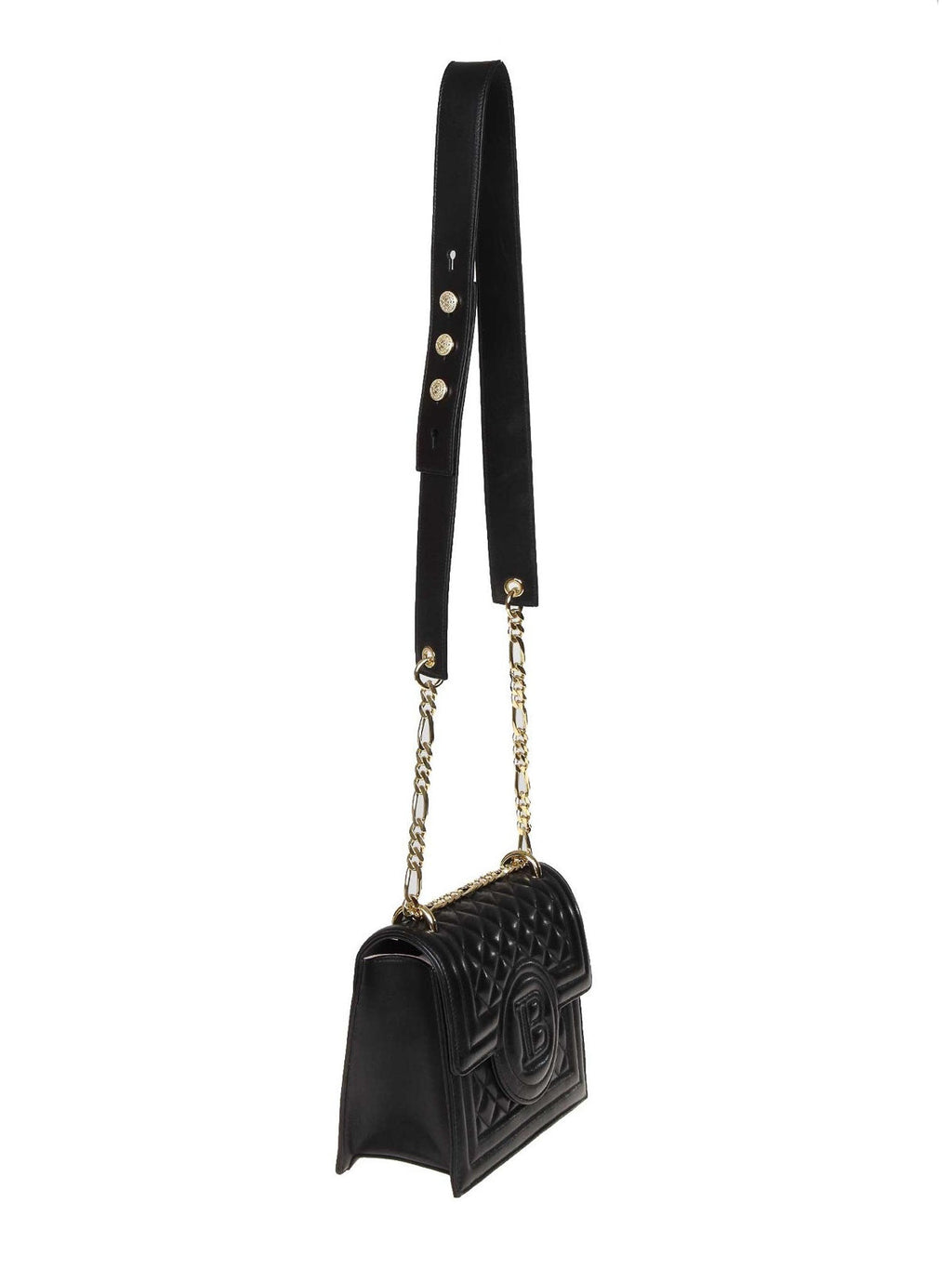 BALMAIN QUILTED LAMBSKIN B BAG 21 CROSSBODY BAG