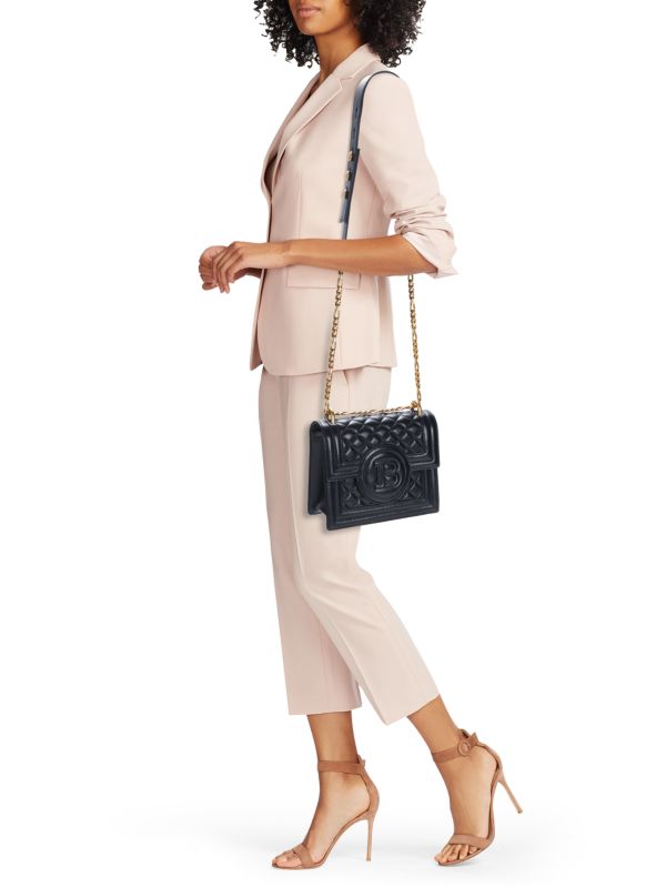 BALMAIN QUILTED LAMBSKIN B BAG 21 CROSSBODY BAG