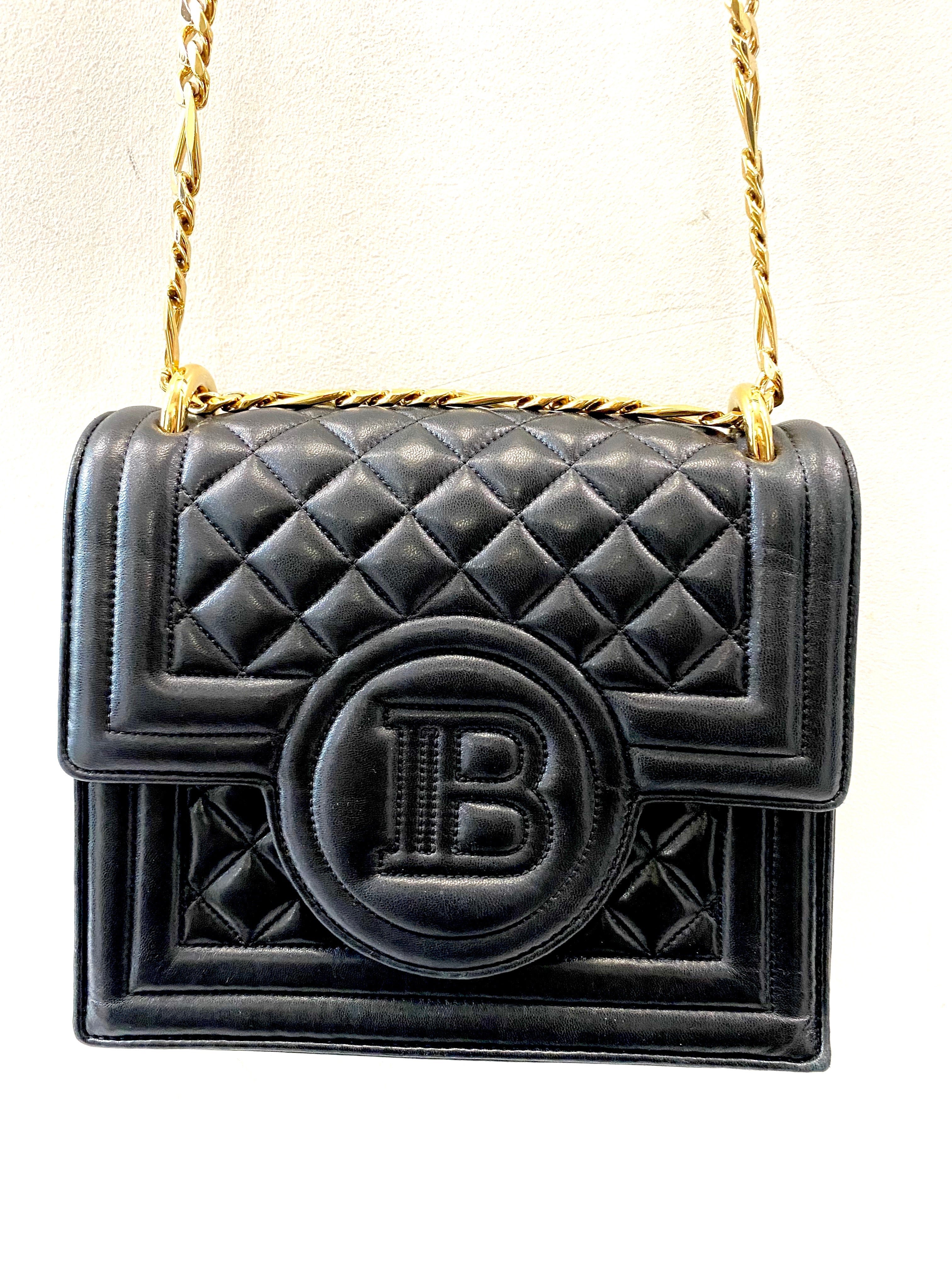 BALMAIN QUILTED LAMBSKIN B BAG 21 CROSSBODY BAG