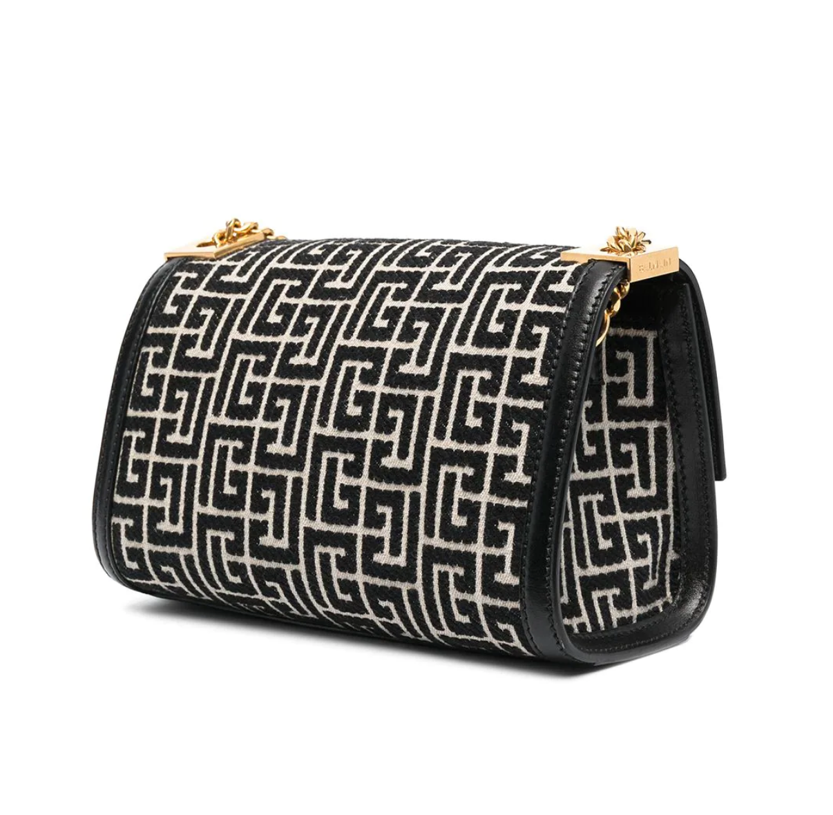BALMAIN MEDIUM 1945 MONOGRAM JACQUARD SHOULDER BAG