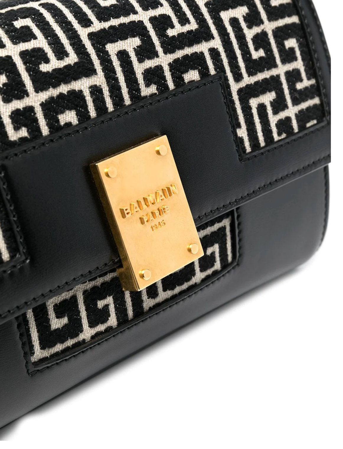 BALMAIN MEDIUM 1945 MONOGRAM JACQUARD SHOULDER BAG