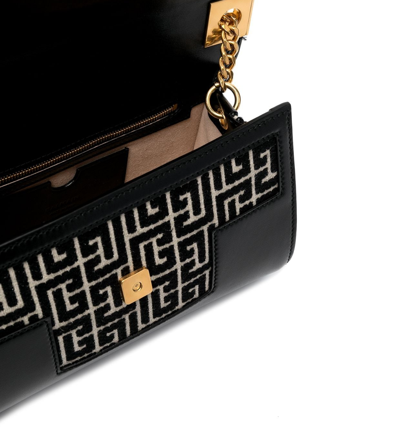 BALMAIN MEDIUM 1945 MONOGRAM JACQUARD SHOULDER BAG