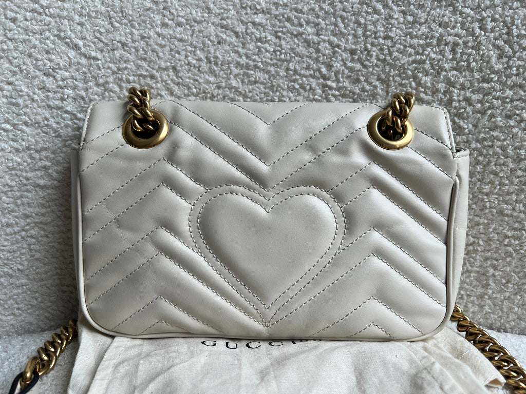 Gucci GG White Marmont Mini Shoulder Bag (RRP £1,890)
