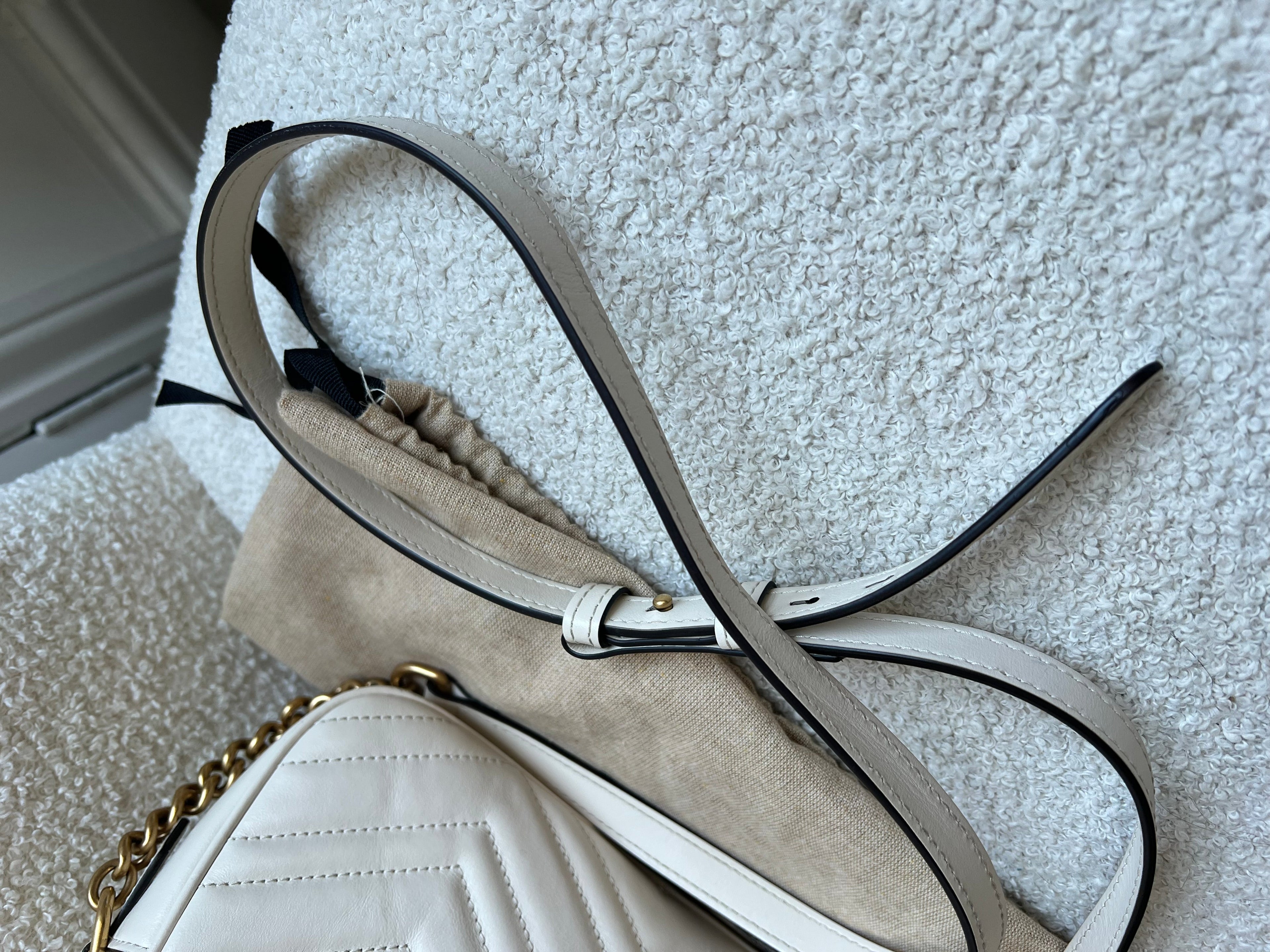 Gucci GG White Marmont Small Shoulder Bag (RRP £1440)