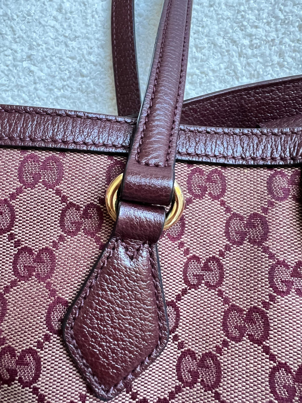 Gucci Burgundy Ophidia GG Supreme Medium Tote