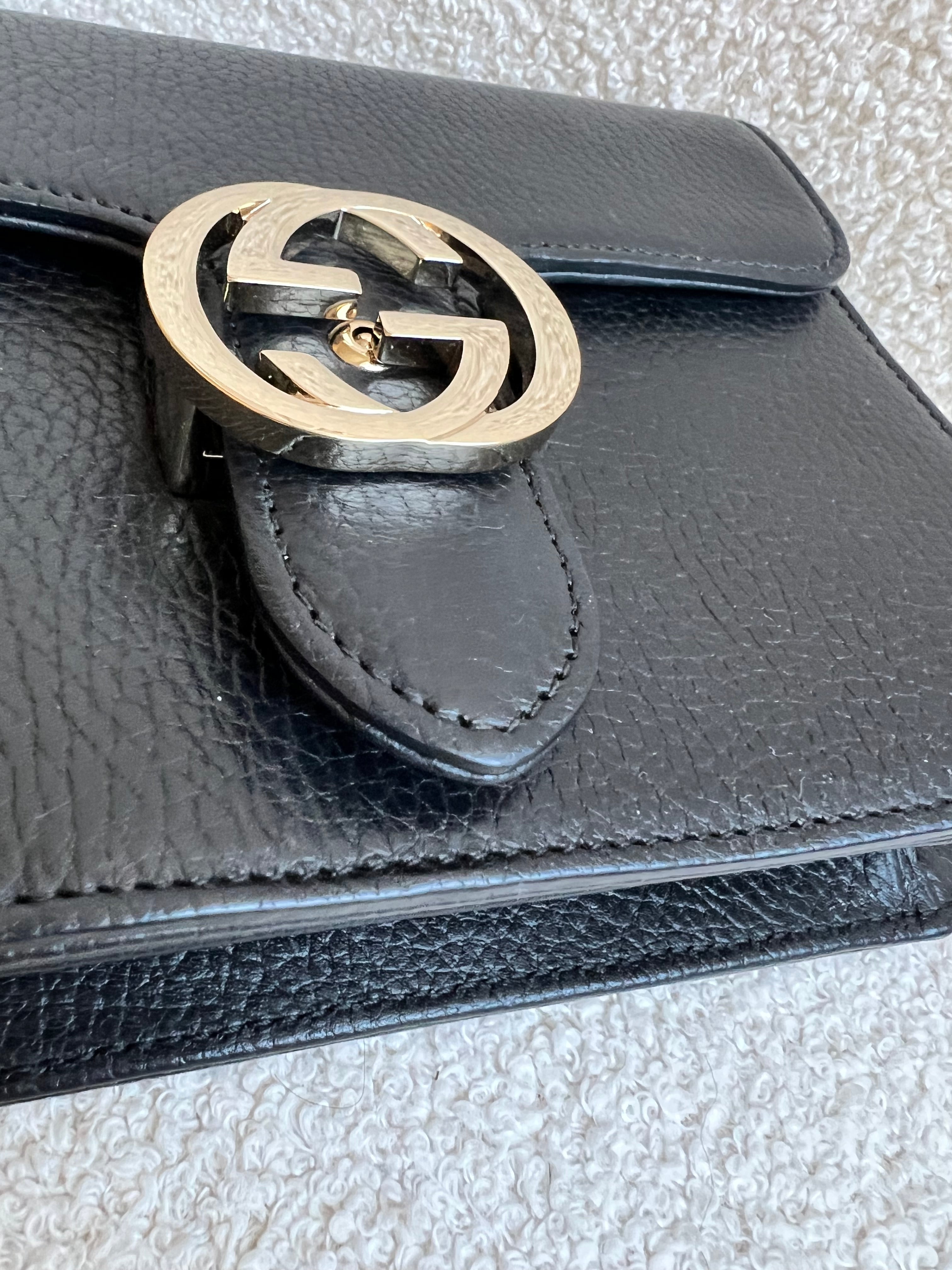 Gucci Interlocking GG Black Small Shoulder Bag