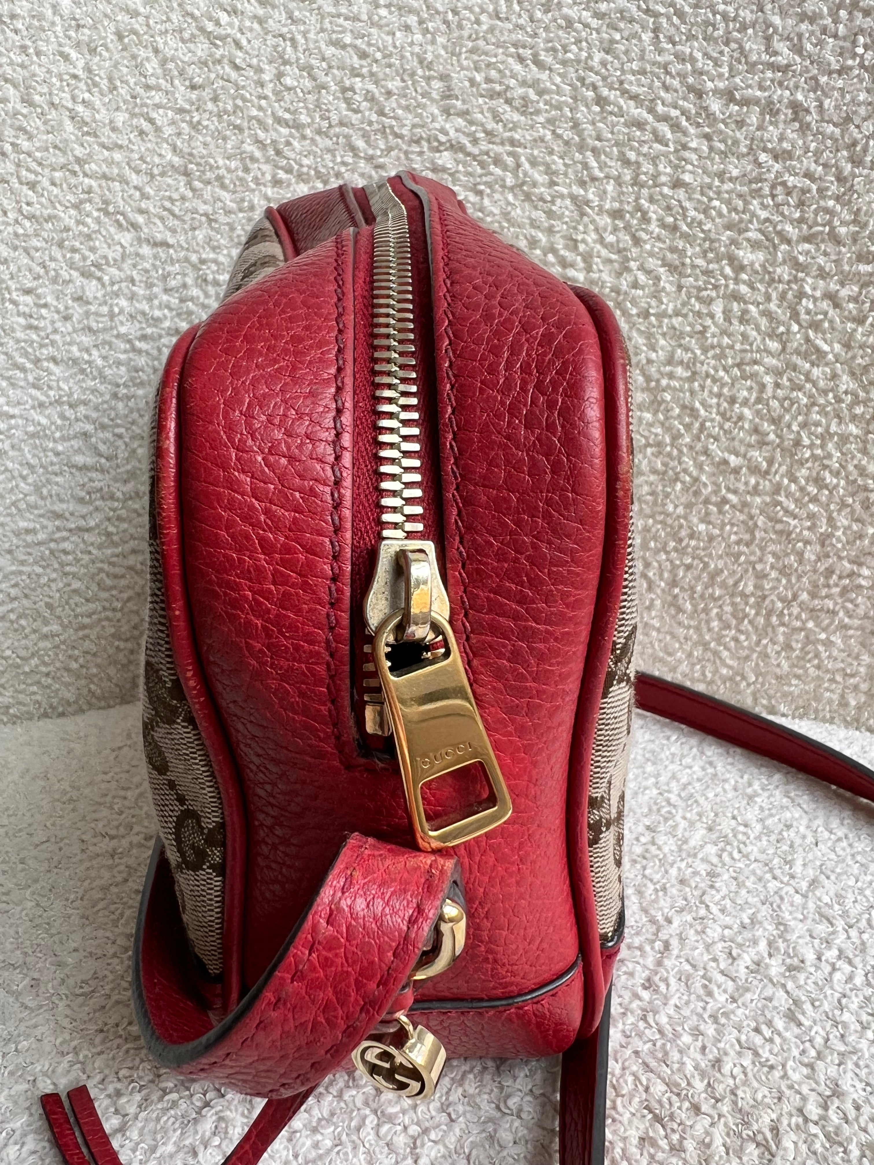 Gucci Bree GG Canvas Red Small Messenger Bag
