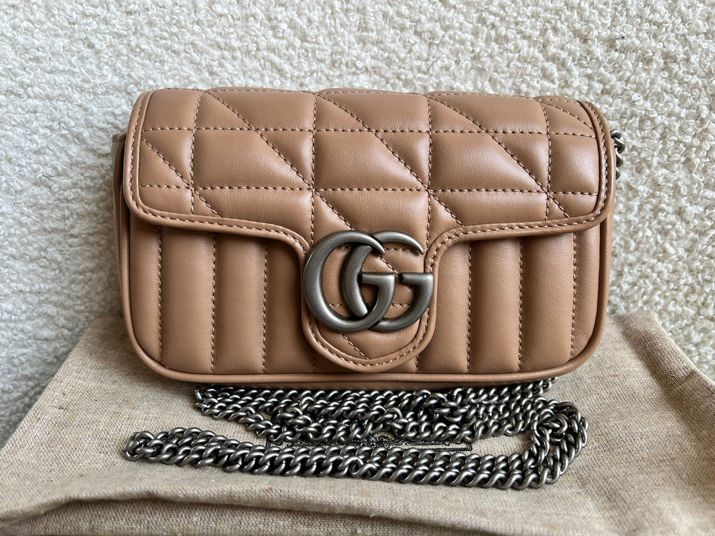Gucci GG Beige Marmont Super Mini Aria Shoulder Bag (RRP £985)