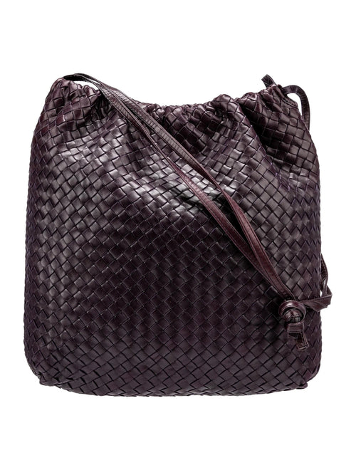 BOTTEGA VENETA INTRECCIATO WOVEN NAPPA LEATHER DRAWSTRING BAG