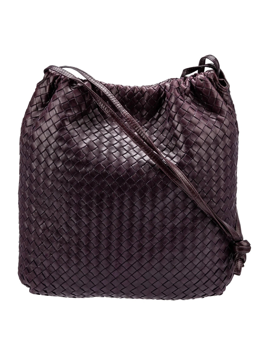 BOTTEGA VENETA INTRECCIATO WOVEN NAPPA LEATHER DRAWSTRING BAG