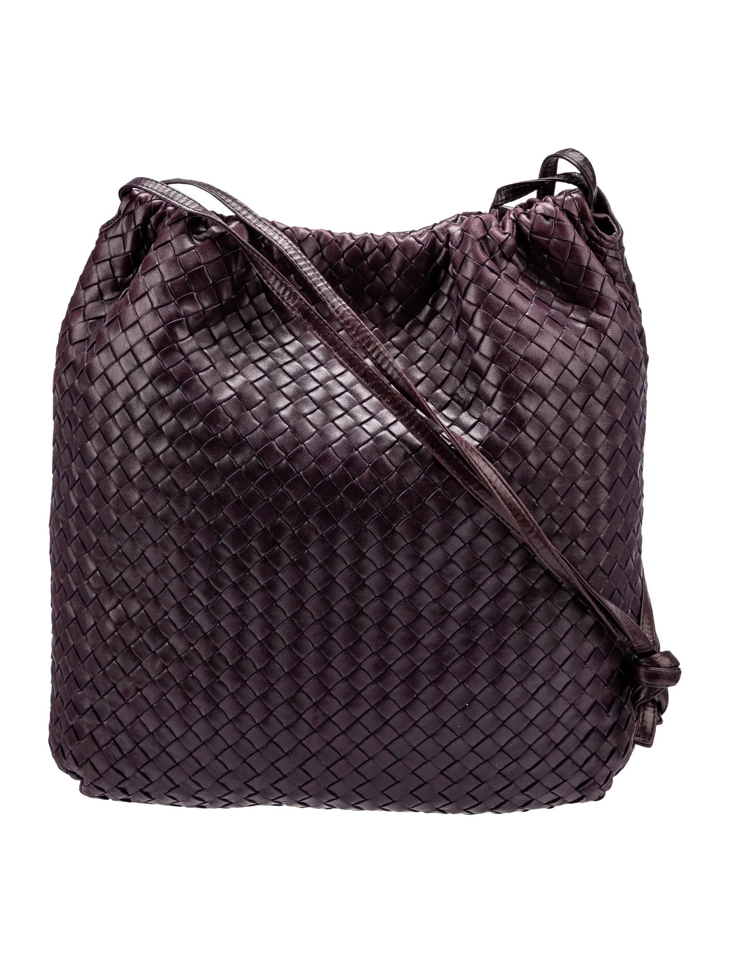 BOTTEGA VENETA INTRECCIATO WOVEN NAPPA LEATHER DRAWSTRING BAG