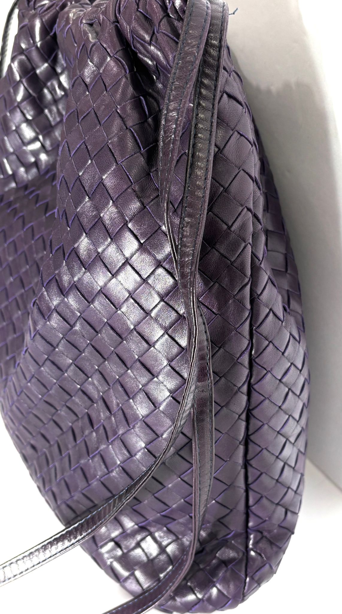 BOTTEGA VENETA INTRECCIATO WOVEN NAPPA LEATHER DRAWSTRING BAG