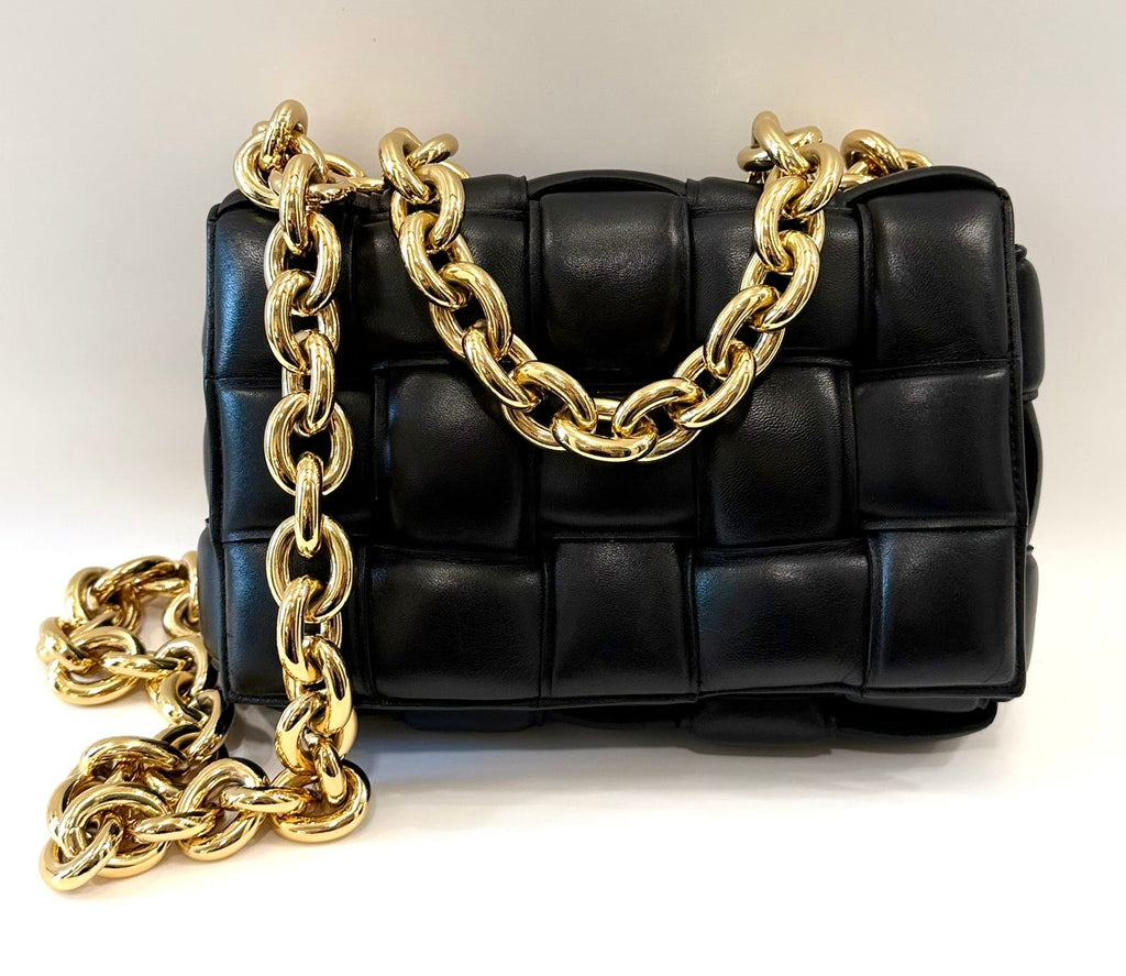 BOTTEGA VENETA MAXI INTRECCIO CHAIN CASSETTE CROSSBODY BAG
