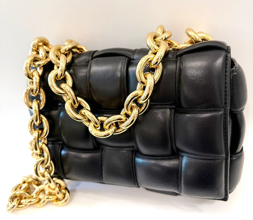 BOTTEGA VENETA MAXI INTRECCIO CHAIN CASSETTE CROSSBODY BAG
