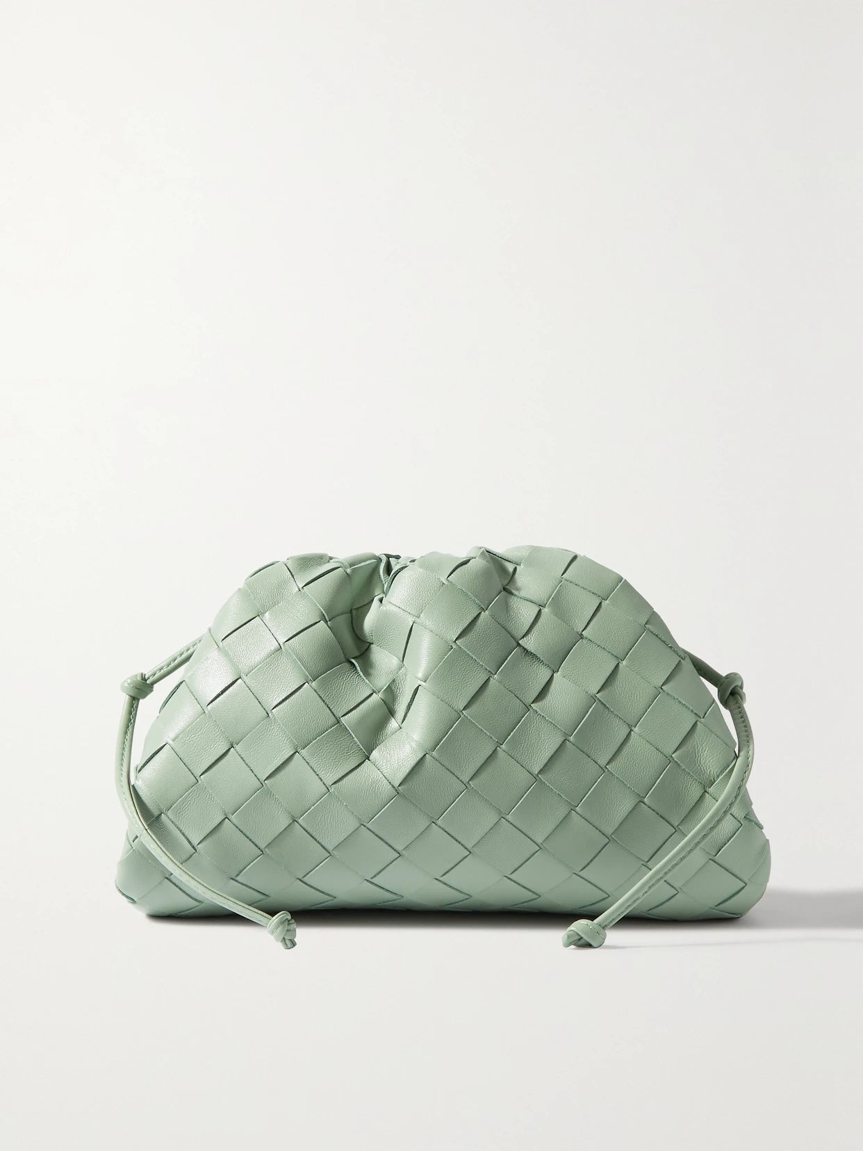 BOTTEGA VENETA SMALL LAMBSKIN LEATHER CLUTCH SHOULDER BAG