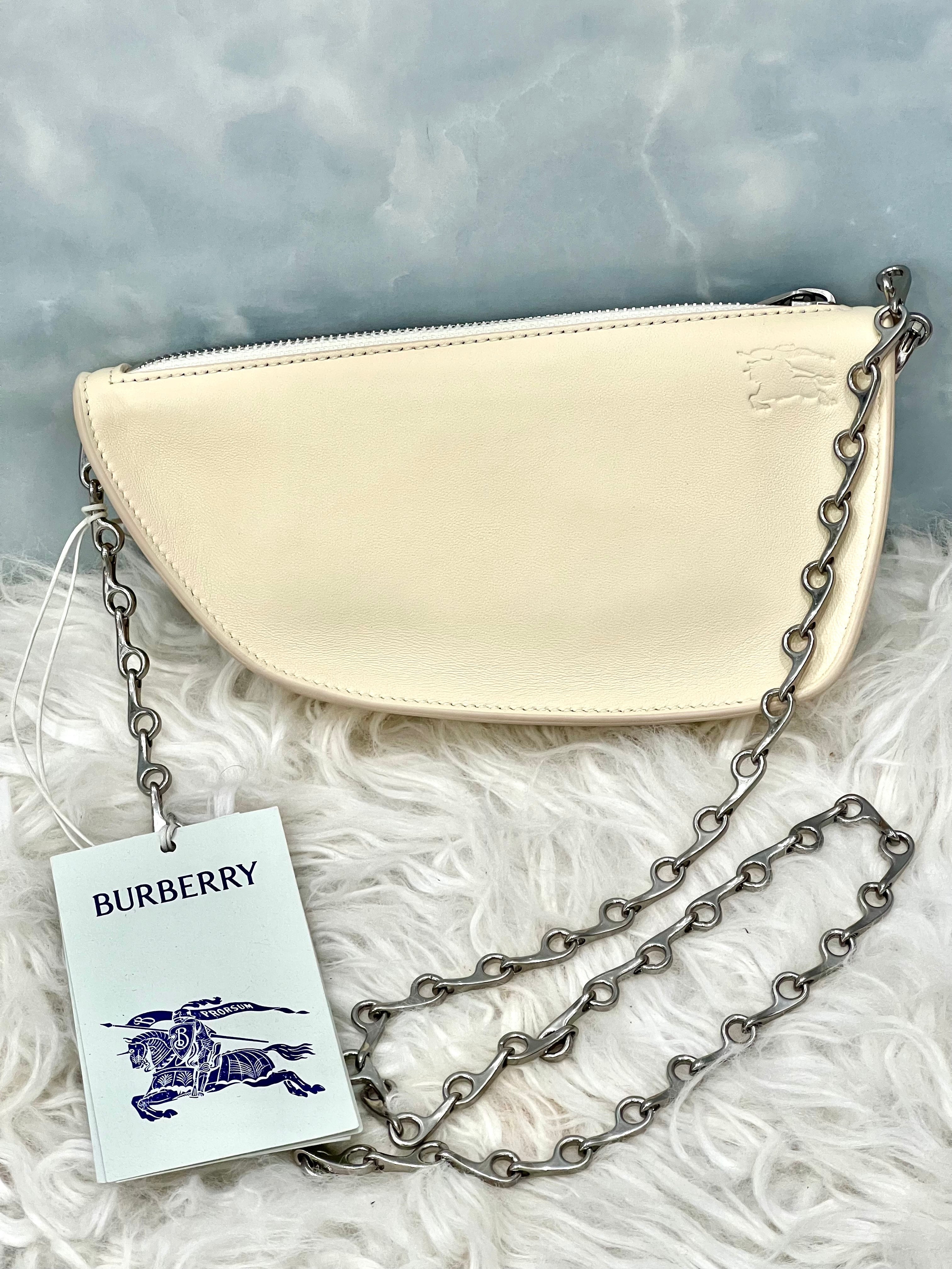 BURBERRY MICRO SHIELD LAMBSKIN LEATHER SHOULDER BAG