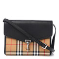 BURBERRY CALFSKIN VINTAGE CHECK SMALL MACKEN CROSSBODY BAG