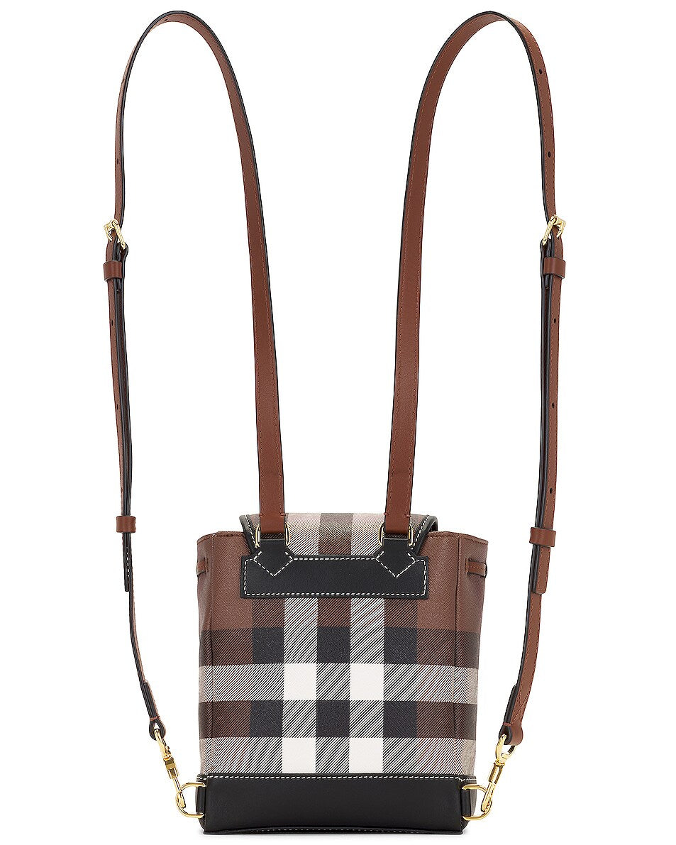 BURBERRY BROWN CHECK MICRO BACKPACK