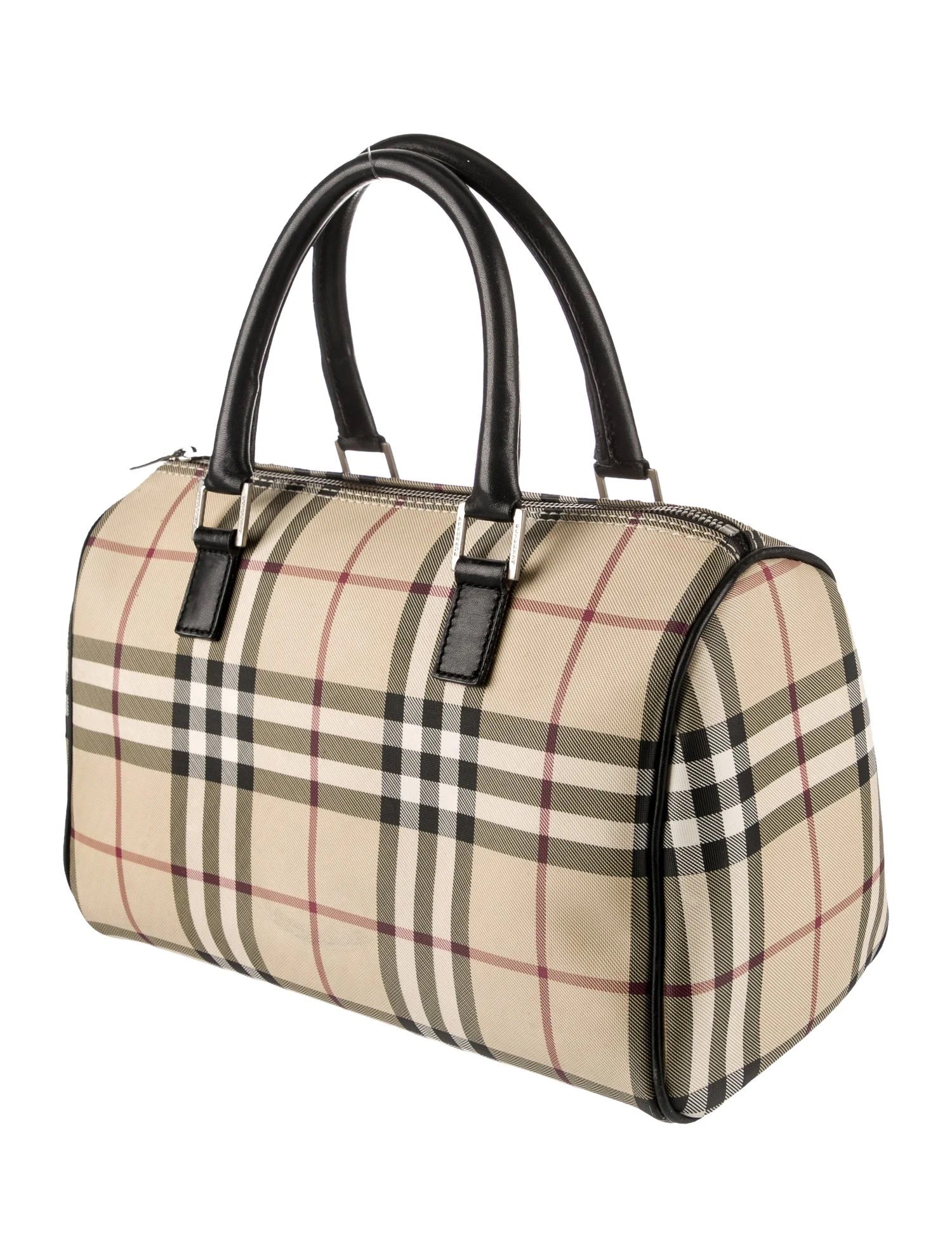 BURBERRY CANVAS GOUSE CHECK BOSTON HANDBAG