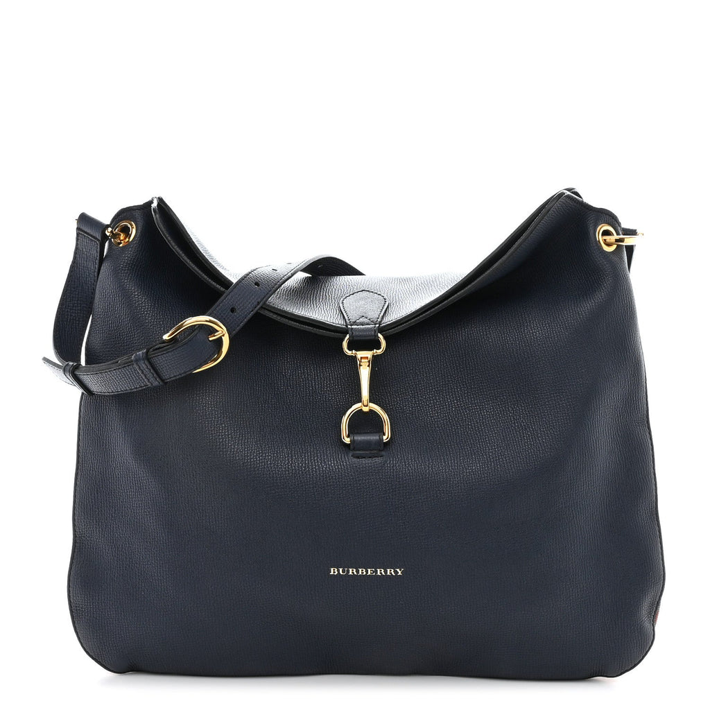 BURBERRY DERBY HOUSE CHECK CORNWALL CALFSKIN LEATHER HOBO BAG