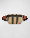 BURBERRY SONNY ICON STRIPE E-CANVAS BELT BAG
