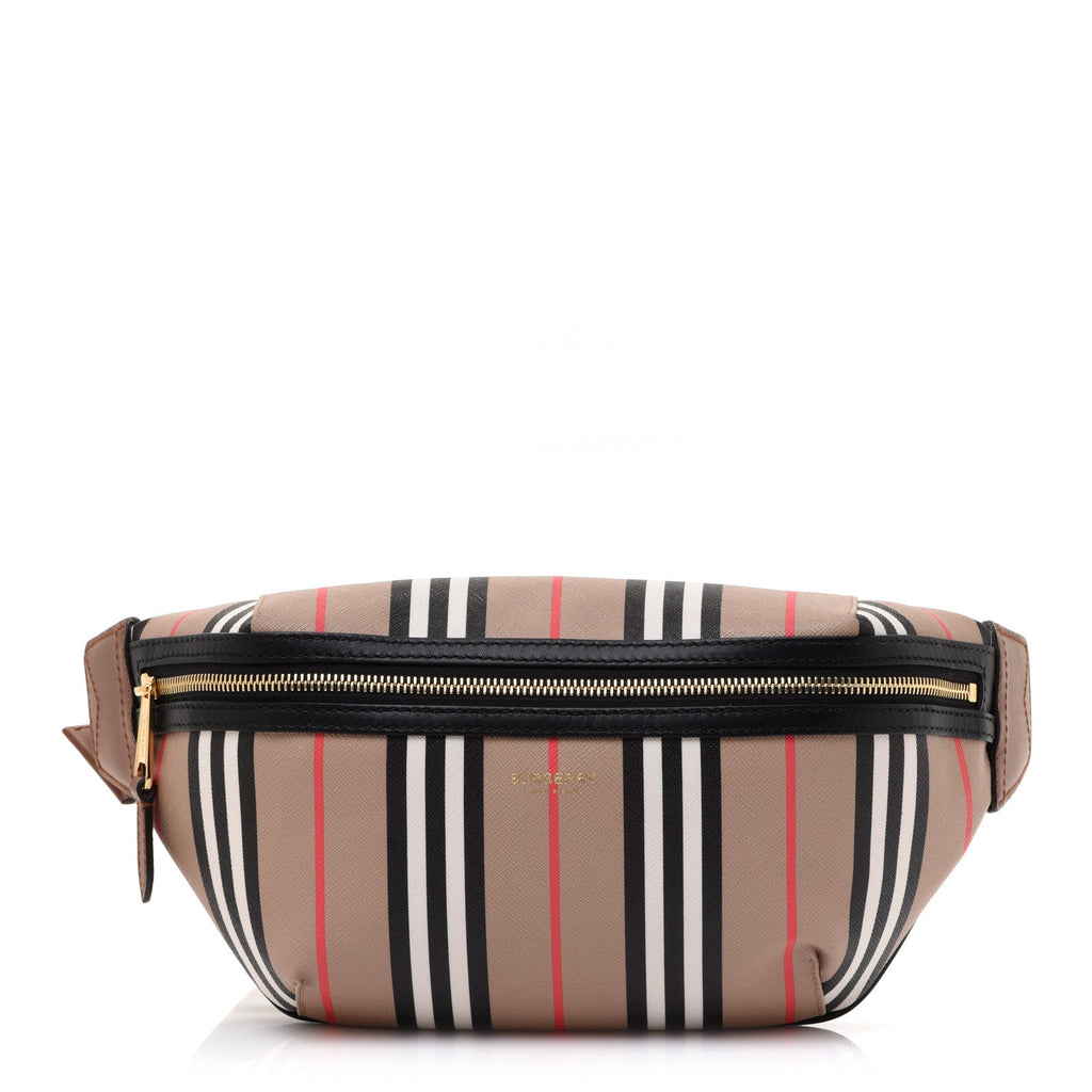 BURBERRY E-CANVAS ICON STRIPE SONNY BUM BAG
