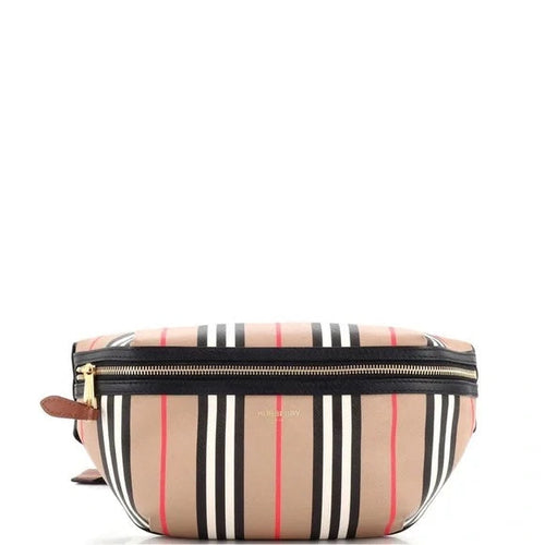 BURBERRY E-CANVAS ICON STRIPE SONNY BUM BAG