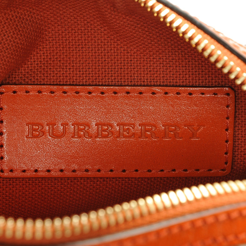 BURBERRY BURNT AMBER HAYMARKET CHECK MINI BLAZE CROSSBODY BAG