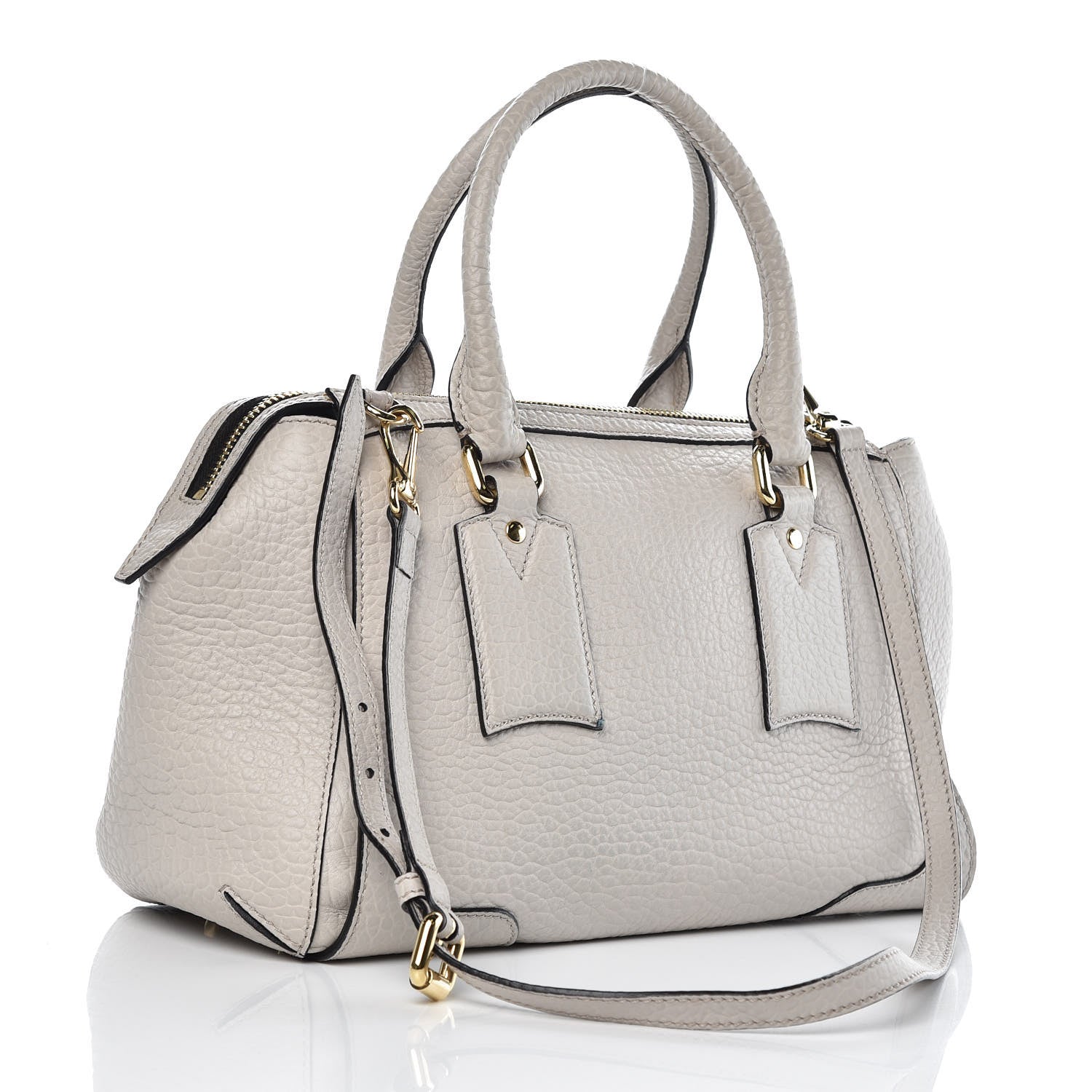 BURBERRY HERITAGE GRAINED LEATHER SMALL GLADSTONE SATCHEL