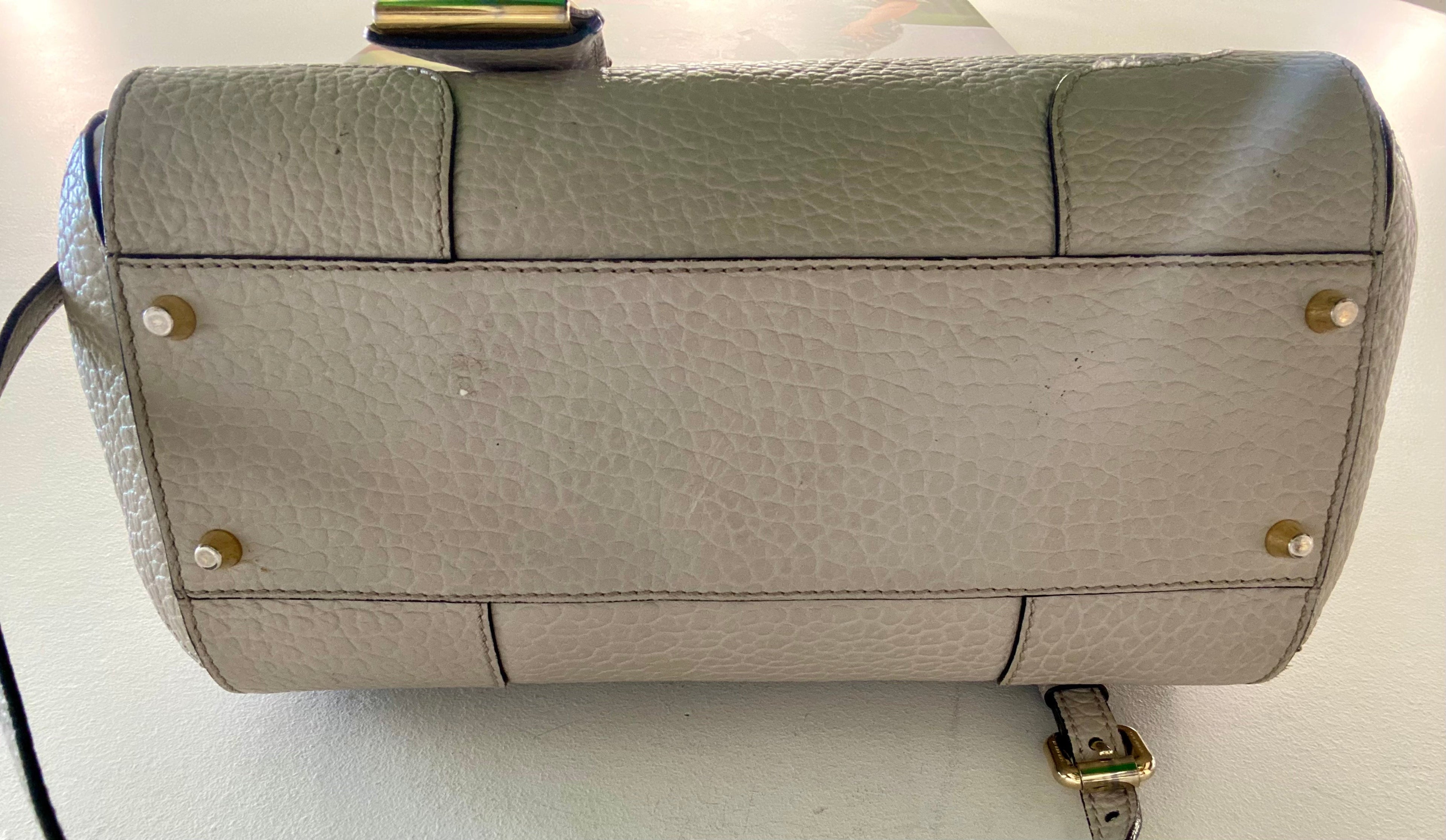 BURBERRY HERITAGE GRAINED LEATHER SMALL GLADSTONE SATCHEL