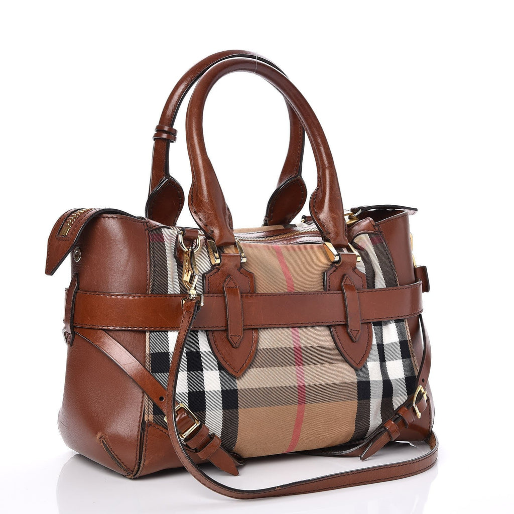BURBERRY HOUSE CHECK BRIDLE GLADSTONE BAG