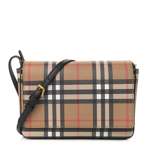 BURBERRY HOUSE CHECK TARTAN MIX HAMPSHIRE CROSSBODY BAG