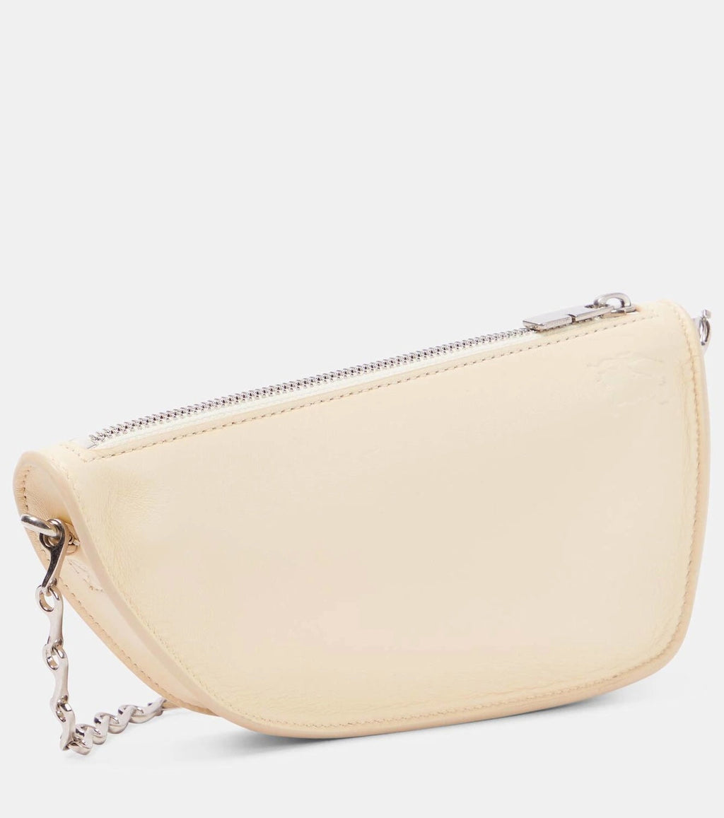 BURBERRY MICRO SHIELD LAMBSKIN LEATHER SHOULDER BAG