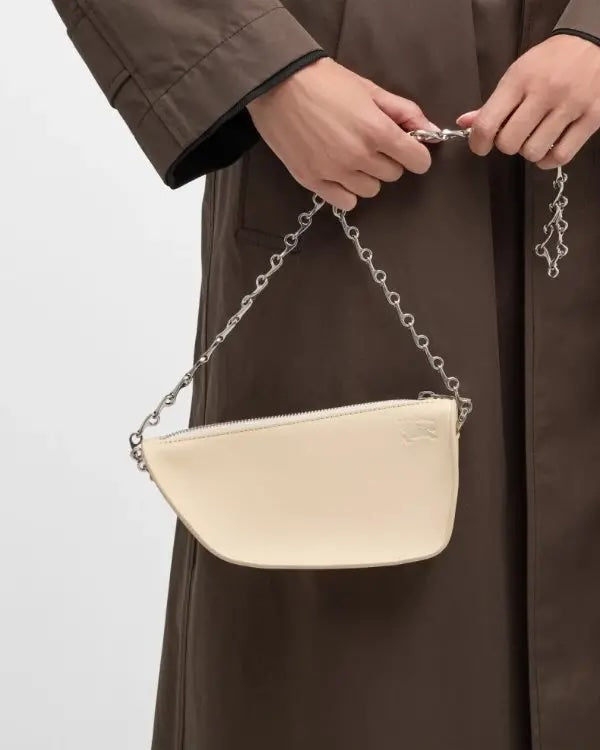 BURBERRY MICRO SHIELD LAMBSKIN LEATHER SHOULDER BAG