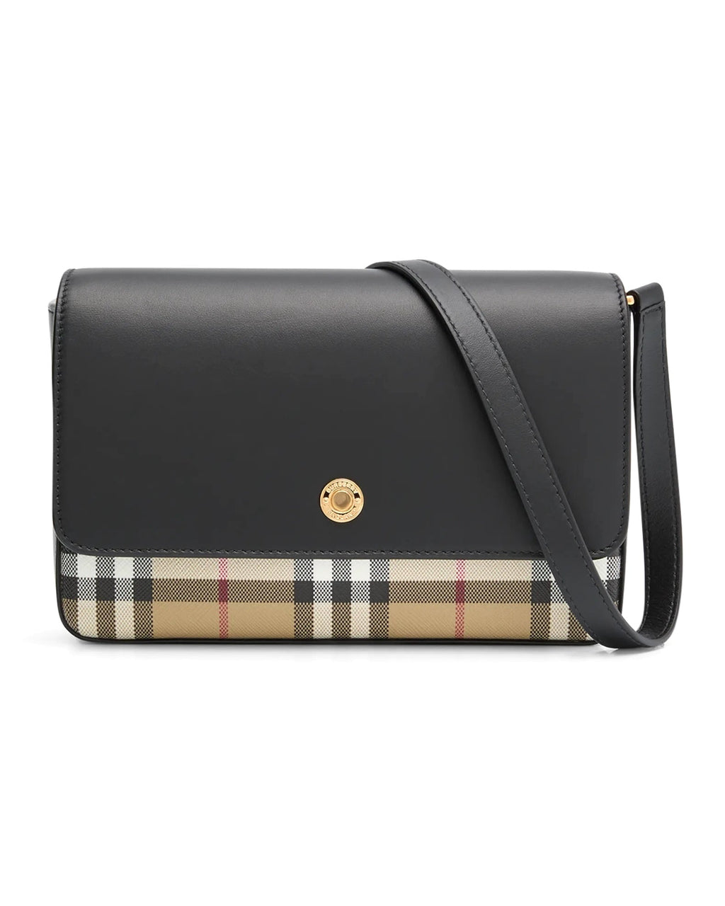BURBERRY NEW HAMPSHIRE CHECK LEATHER CROSSBODY BAG